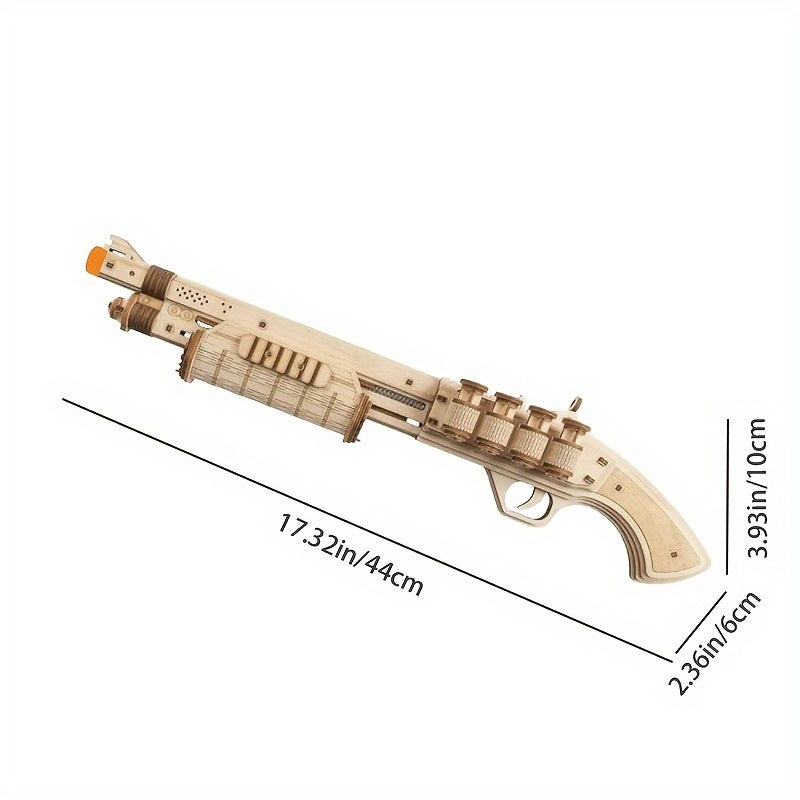 Kit de Construction de Modèle de Fusil En Bois 3D Avec Élastique, Pour Adultes, Jouet Pour Adultes, Puzzle En Bois Pour Enfants Et Adultes, Jouet Amusant Pour Hommes Et Femmes
