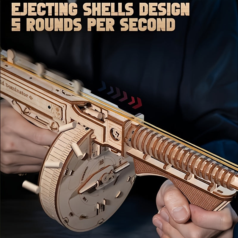 Kit de Modèle de Pistolet à Élastiques en Bois, Puzzle 3D DIY pour Adultes, Ensemble d'Assemblage, Cadeau Unique pour la Famille et les Amis, Idéal pour Noël et Pâques, Pistolet Jouet