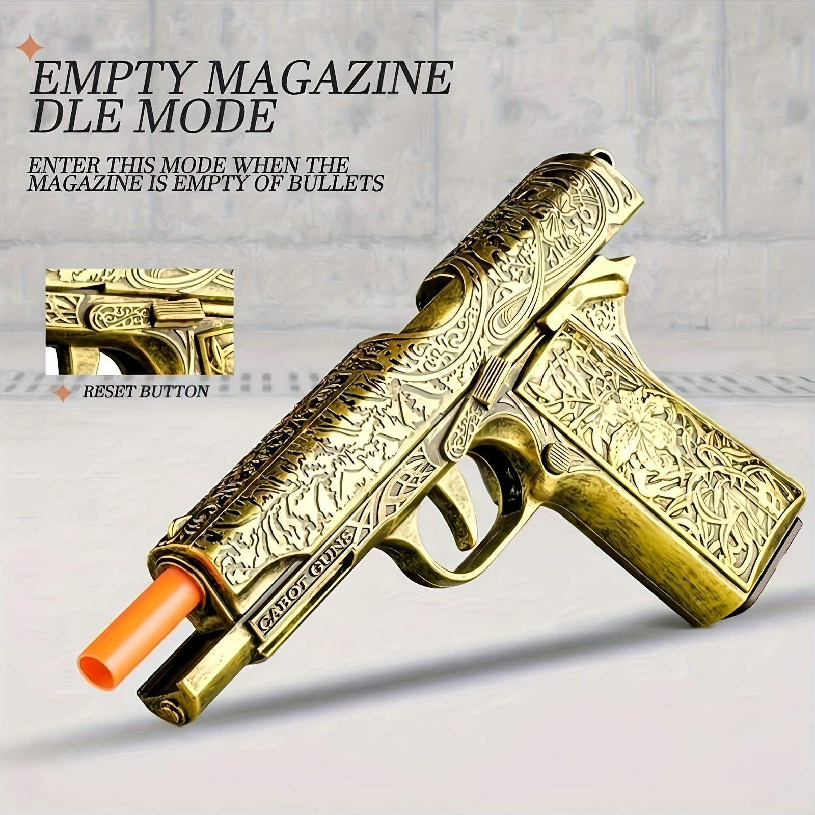 Pistolet jouet à billes souples avec 100 balles, 12 douilles et 2 chargeurs, nouvelle arme à feu en jouet, machine suspendue creuse, blaster en mousse, jeu de tir en plein air.