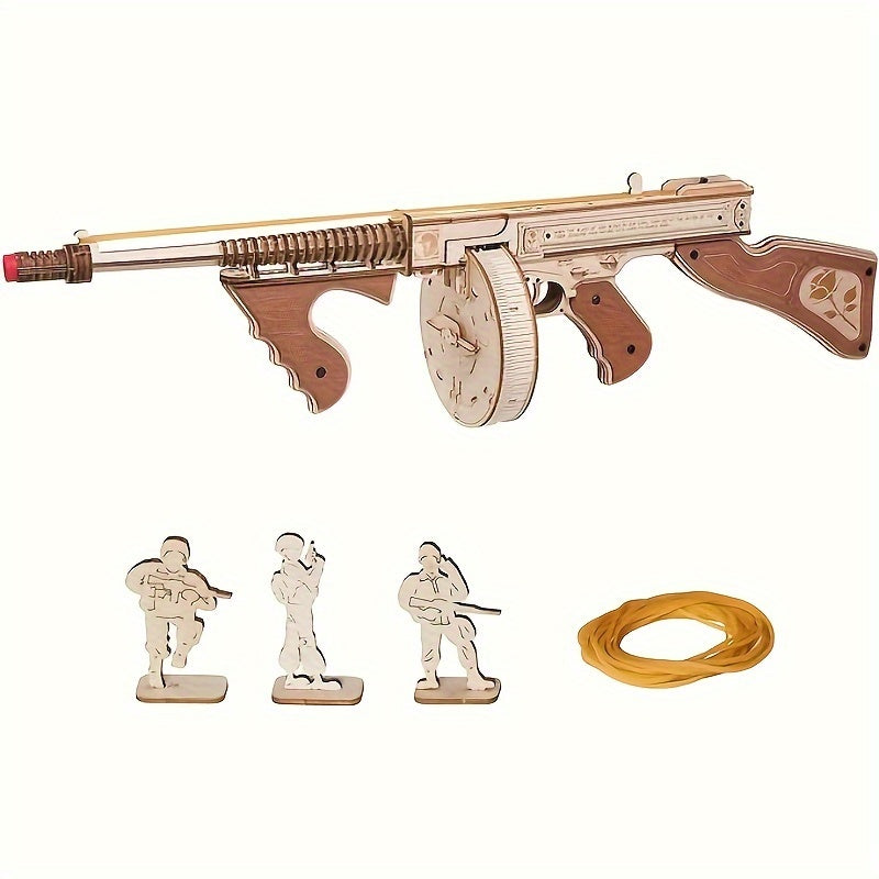 Kit de Modèle de Pistolet à Élastiques en Bois, Puzzle 3D DIY pour Adultes, Ensemble d'Assemblage, Cadeau Unique pour la Famille et les Amis, Idéal pour Noël et Pâques, Pistolet Jouet
