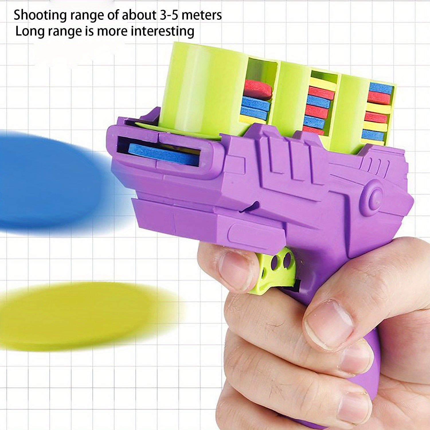 Jouet Lanceur de Balles Souples et Colorées pour Jeunes - Amusant Jeu d'Extérieur Interactif avec Tir à l'O.V.N.I., Conception en Plastique Vivante, Parfait pour le Renforcement des Liens Parents-Jeunes et les Jeux Actifs, Pistolet Jouet