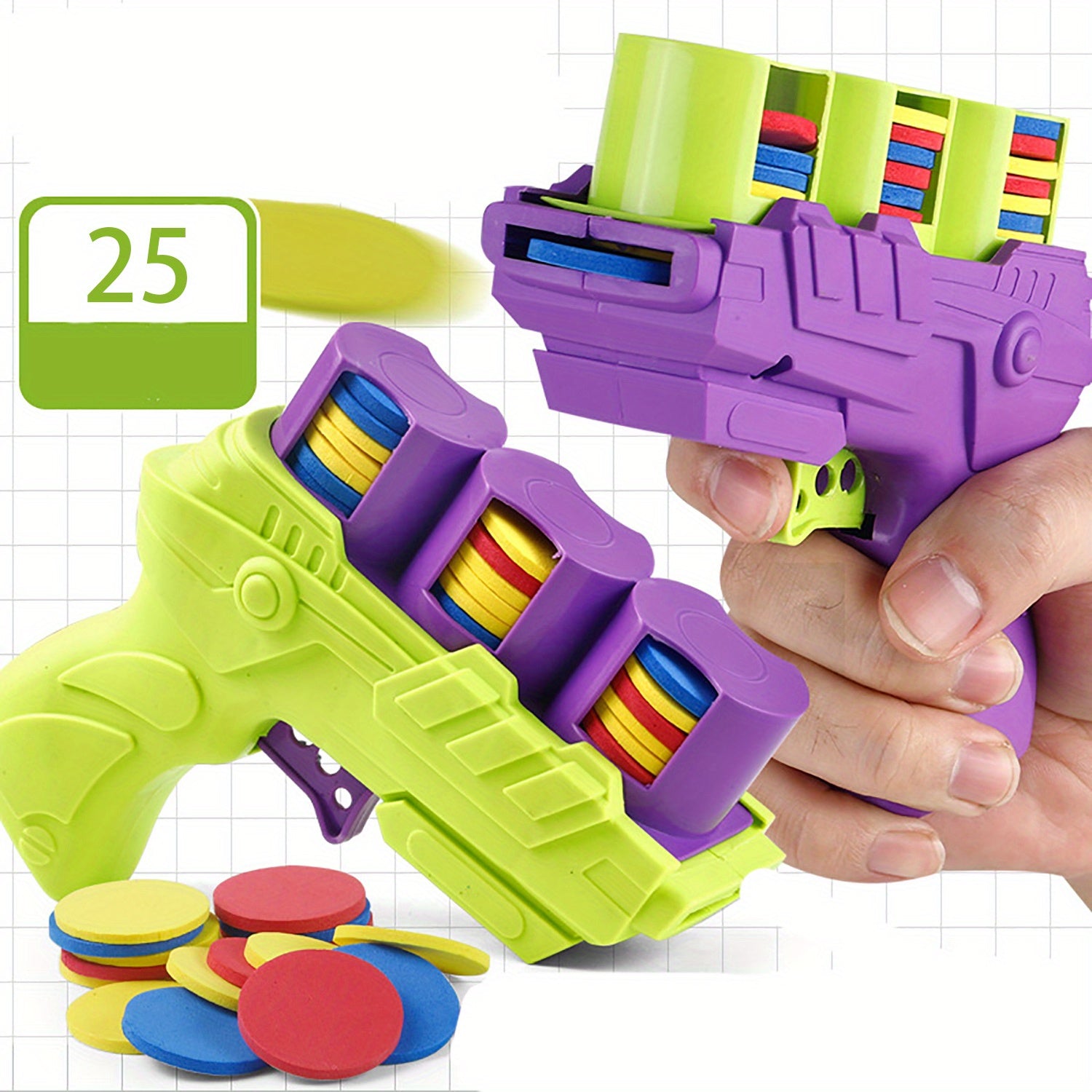 Jouet Lanceur de Balles Souples et Colorées pour Jeunes - Amusant Jeu d'Extérieur Interactif avec Tir à l'O.V.N.I., Conception en Plastique Vivante, Parfait pour le Renforcement des Liens Parents-Jeunes et les Jeux Actifs, Pistolet Jouet