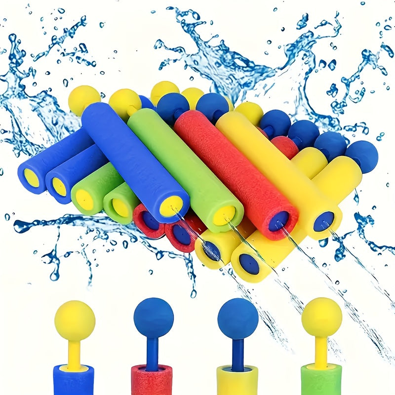 Lot de 8 Pistolets à Eau en Mousse Colorés pour Jeunes - Fusils d'Eau Amusants à Tirer pour la Piscine d'Été, la Plage et le Jeu Extérieur (Rouge, Vert, Bleu, Jaune), Jouet de Piscine
