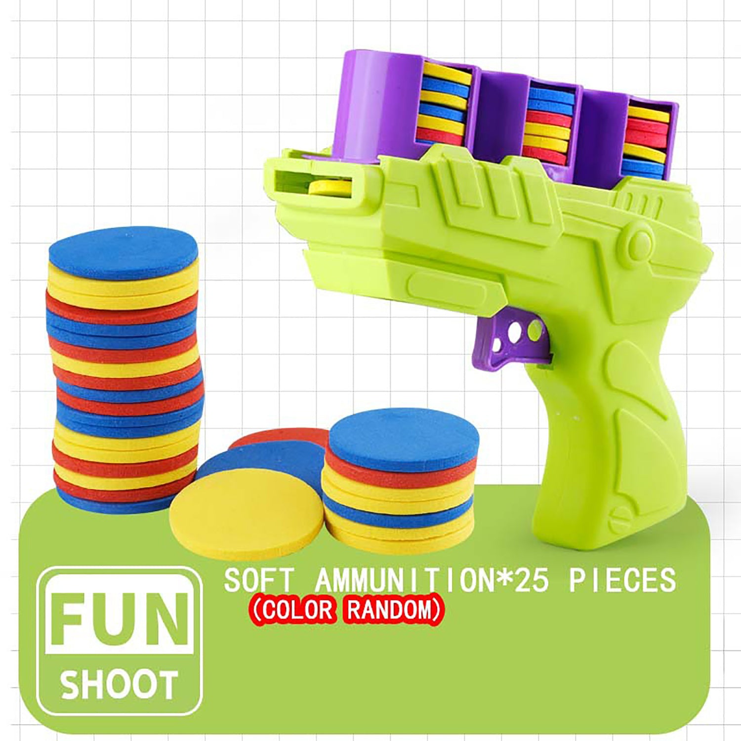 Jouet Lanceur de Balles Souples et Colorées pour Jeunes - Amusant Jeu d'Extérieur Interactif avec Tir à l'O.V.N.I., Conception en Plastique Vivante, Parfait pour le Renforcement des Liens Parents-Jeunes et les Jeux Actifs, Pistolet Jouet