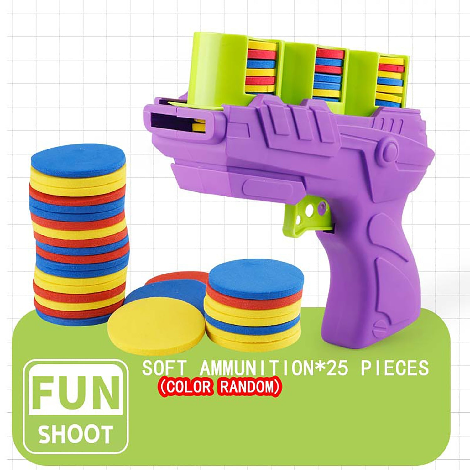 Jouet Lanceur de Balles Souples et Colorées pour Jeunes - Amusant Jeu d'Extérieur Interactif avec Tir à l'O.V.N.I., Conception en Plastique Vivante, Parfait pour le Renforcement des Liens Parents-Jeunes et les Jeux Actifs, Pistolet Jouet