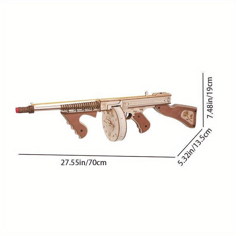 Kit de Modèle de Pistolet à Élastiques en Bois, Puzzle 3D DIY pour Adultes, Ensemble d'Assemblage, Cadeau Unique pour la Famille et les Amis, Idéal pour Noël et Pâques, Pistolet Jouet