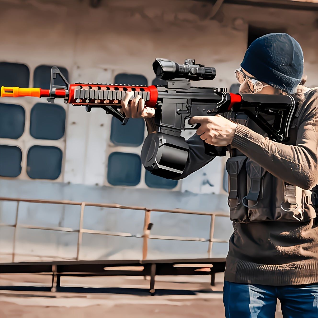 Pistolet à balle électrique, pistolet à balle à haute performance, jouet cool rechargeable pour activités en extérieur, jeu de tir, cadeaux de fête. Cadeaux de Noël et de Nouvel An.
