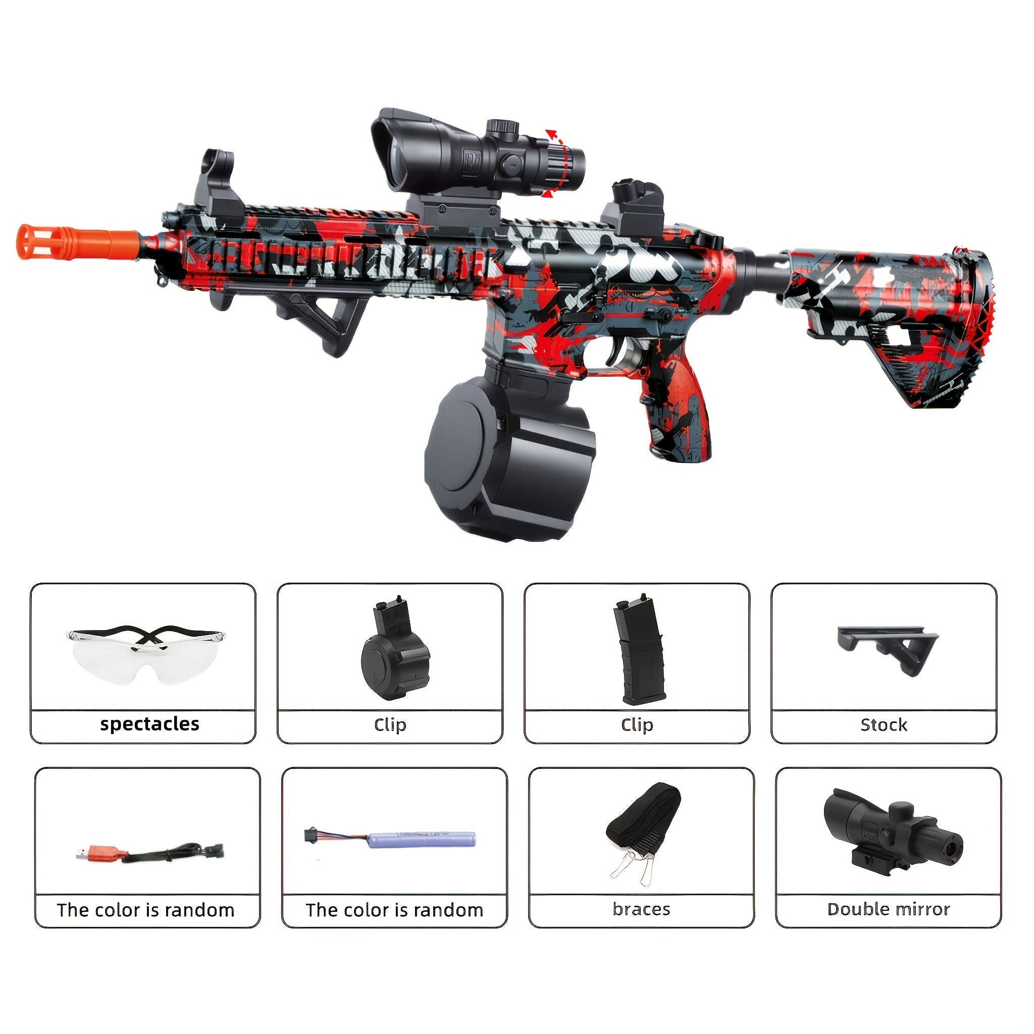 Pistolet Blaster, Blaster à billes électriques, Pistolet jouet haute performance, Jouets de tir à billes rechargeables pour activités de plein air, Jeu de tir, Cadeaux de fête. Cadeaux de Noël et du Nouvel An.