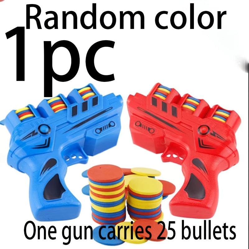 Jouet pistolet à douille souple pour les enfants de 3 ans et plus, jouet pistolet soucoupe volante à double tir doux, adapté aux jeux intérieurs et extérieurs, idéal comme cadeau créatif pour des activités en groupe et divertissement familial