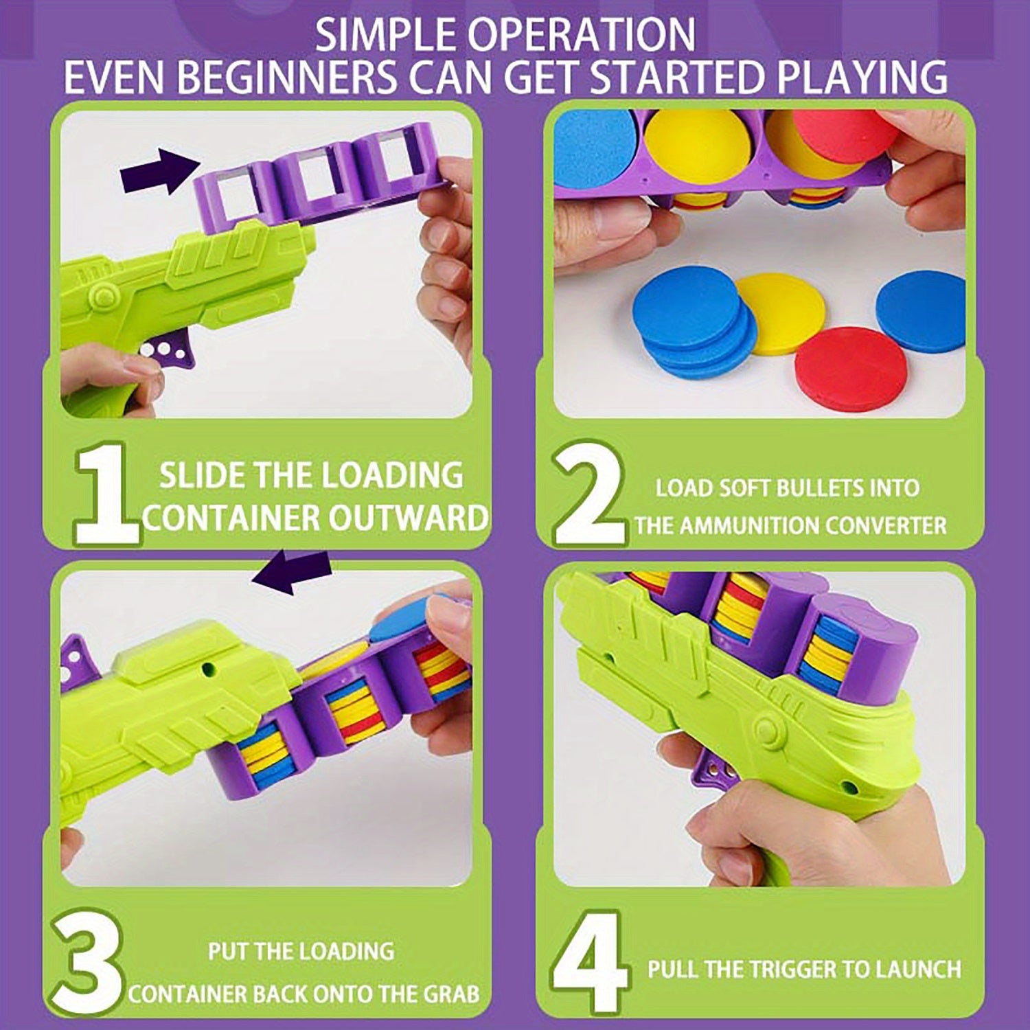 Jouet Lanceur de Balles Souples et Colorées pour Jeunes - Amusant Jeu d'Extérieur Interactif avec Tir à l'O.V.N.I., Conception en Plastique Vivante, Parfait pour le Renforcement des Liens Parents-Jeunes et les Jeux Actifs, Pistolet Jouet