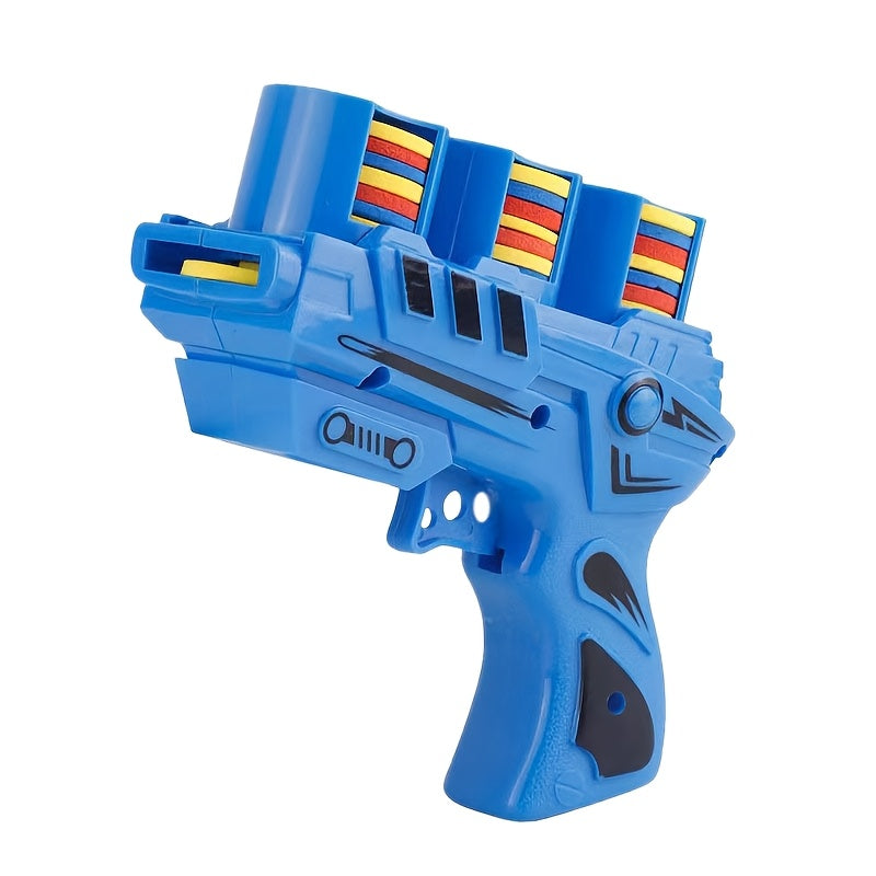 Jouet pistolet à douille souple pour les enfants de 3 ans et plus, jouet pistolet soucoupe volante à double tir doux, adapté aux jeux intérieurs et extérieurs, idéal comme cadeau créatif pour des activités en groupe et divertissement familial
